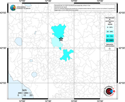Mappa territorio comunale con almeno 3 questionari
