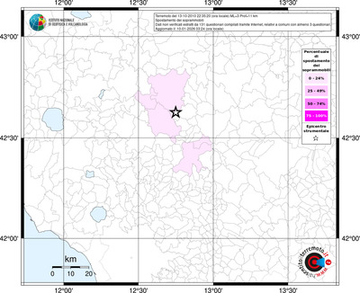 Mappa territorio comunale con almeno 3 questionari