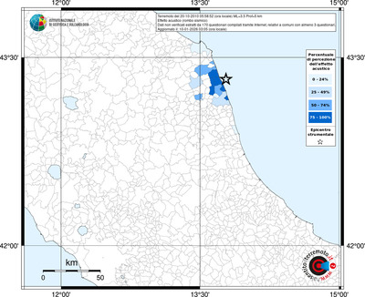 Mappa territorio comunale con almeno 3 questionari