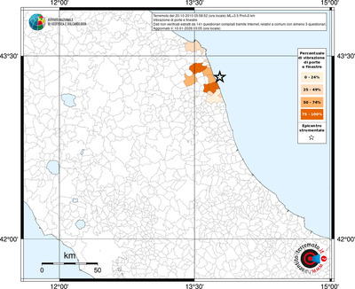 Mappa territorio comunale con almeno 3 questionari