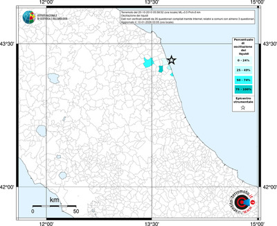 Mappa territorio comunale con almeno 3 questionari