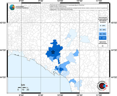 Mappa territorio comunale con almeno 3 questionari