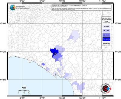 Mappa territorio comunale con almeno 3 questionari