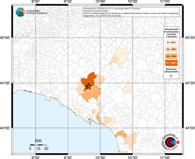 Mappa territorio comunale con almeno 3 questionari