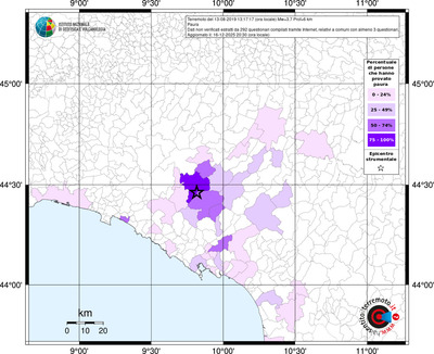 Mappa territorio comunale con almeno 3 questionari