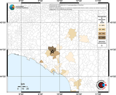 Mappa territorio comunale con almeno 3 questionari