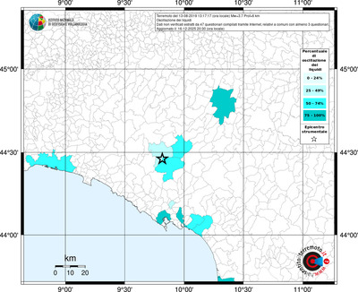Mappa territorio comunale con almeno 3 questionari