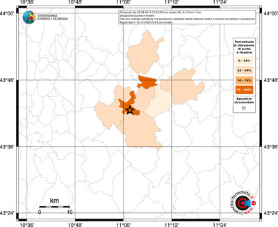 Mappa territorio comunale con almeno 3 questionari