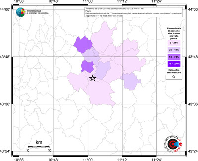 Mappa territorio comunale con almeno 3 questionari