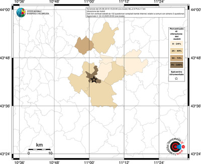 Mappa territorio comunale con almeno 3 questionari