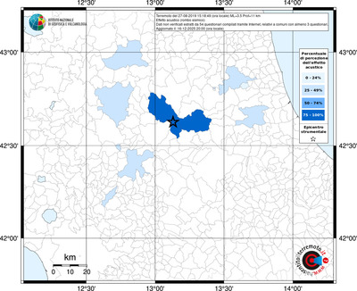 Mappa territorio comunale con almeno 3 questionari
