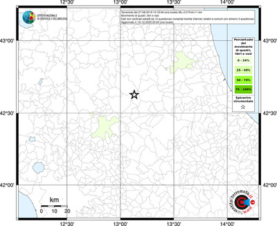 Mappa territorio comunale con almeno 3 questionari