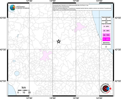 Mappa territorio comunale con almeno 3 questionari