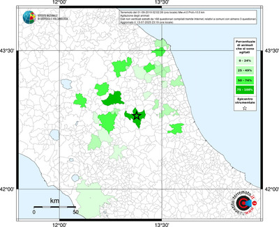 Mappa territorio comunale con almeno 3 questionari