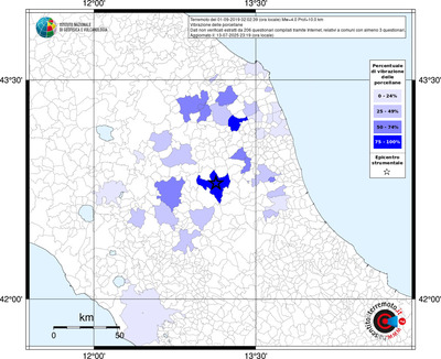 Mappa territorio comunale con almeno 3 questionari
