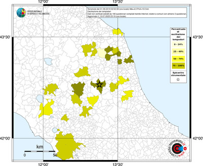 Mappa territorio comunale con almeno 3 questionari