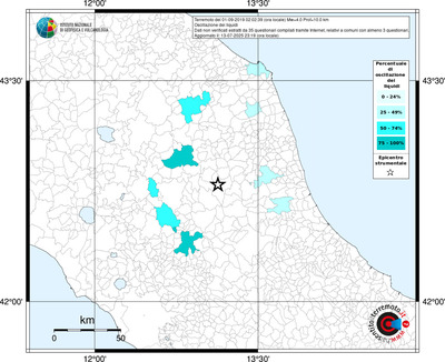 Mappa territorio comunale con almeno 3 questionari