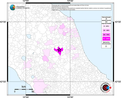 Mappa territorio comunale con almeno 3 questionari