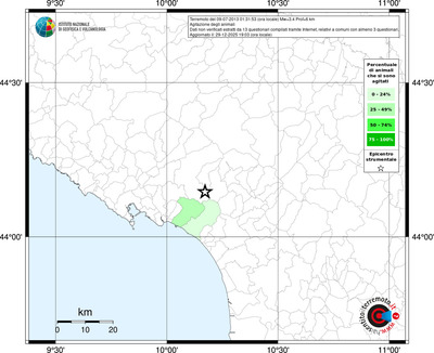 Mappa territorio comunale con almeno 3 questionari