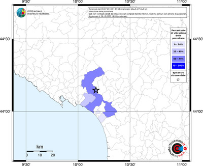 Mappa territorio comunale con almeno 3 questionari