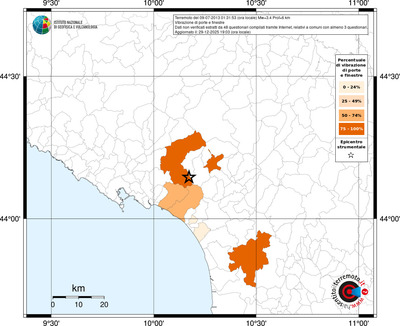 Mappa territorio comunale con almeno 3 questionari