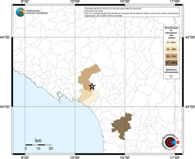 Mappa territorio comunale con almeno 3 questionari