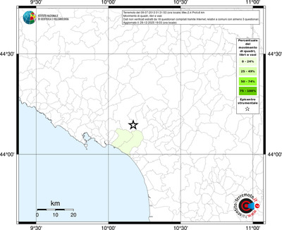 Mappa territorio comunale con almeno 3 questionari