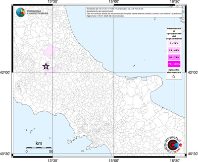 Mappa territorio comunale con almeno 3 questionari
