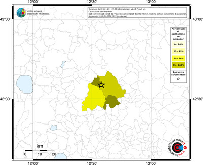 Mappa territorio comunale con almeno 3 questionari