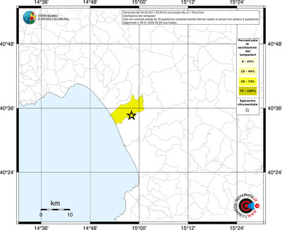 Mappa territorio comunale con almeno 3 questionari