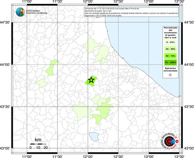 Mappa territorio comunale con almeno 3 questionari