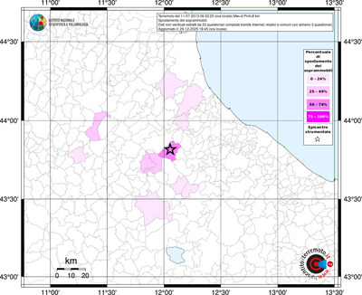 Mappa territorio comunale con almeno 3 questionari