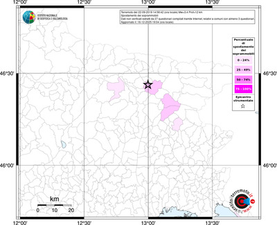 Mappa territorio comunale con almeno 3 questionari