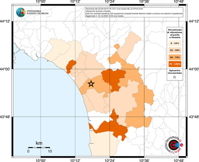 Mappa territorio comunale con almeno 3 questionari