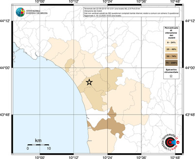 Mappa territorio comunale con almeno 3 questionari