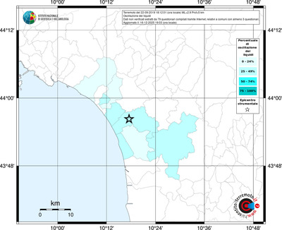 Mappa territorio comunale con almeno 3 questionari