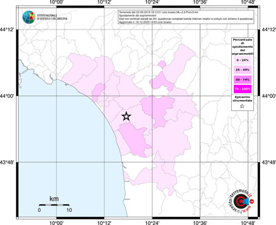 Mappa territorio comunale con almeno 3 questionari