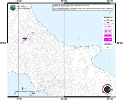 Mappa territorio comunale con almeno 3 questionari