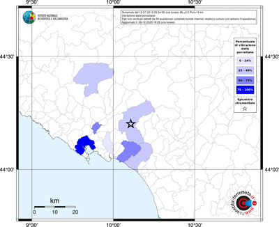 Mappa territorio comunale con almeno 3 questionari