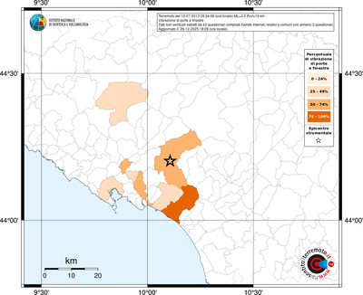 Mappa territorio comunale con almeno 3 questionari