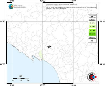 Mappa territorio comunale con almeno 3 questionari