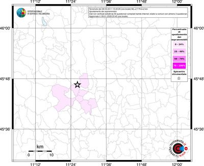 Mappa territorio comunale con almeno 3 questionari
