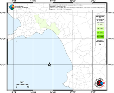 Mappa territorio comunale con almeno 3 questionari