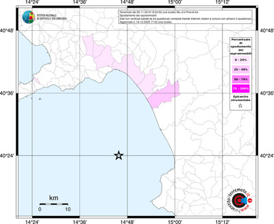 Mappa territorio comunale con almeno 3 questionari