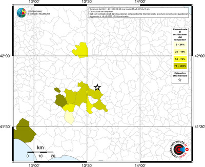 Mappa territorio comunale con almeno 3 questionari