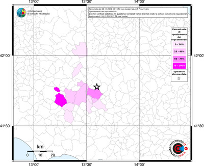 Mappa territorio comunale con almeno 3 questionari