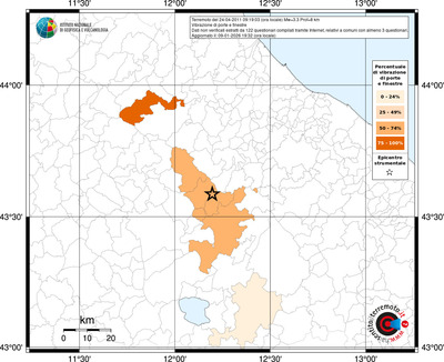Mappa territorio comunale con almeno 3 questionari