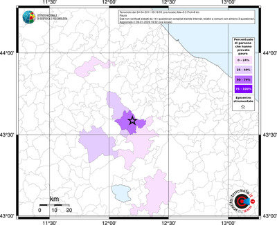 Mappa territorio comunale con almeno 3 questionari