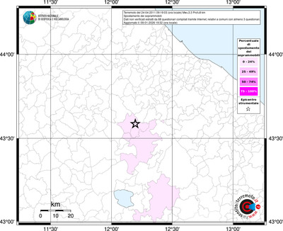 Mappa territorio comunale con almeno 3 questionari
