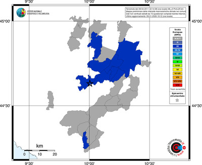 Mappa EMS - territori comuni